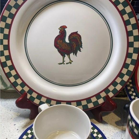 COPY - Ella's Rooster Bob Timberlake 7pc Set w/dinner plate, bowl, dessert, sau… - Picture 5 of 7